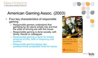 A typical casino visit
• Consider a “responsible gambler”
– Player starts with $200 chips and loss limit
– Player plans to...