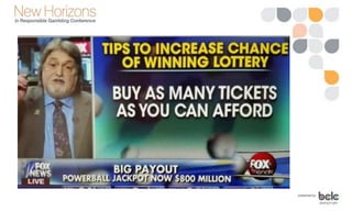 Intro to win limits
• Commitment to stopping gambling after winning a
certain amount
– “Prize target” or “prize cash-out p...