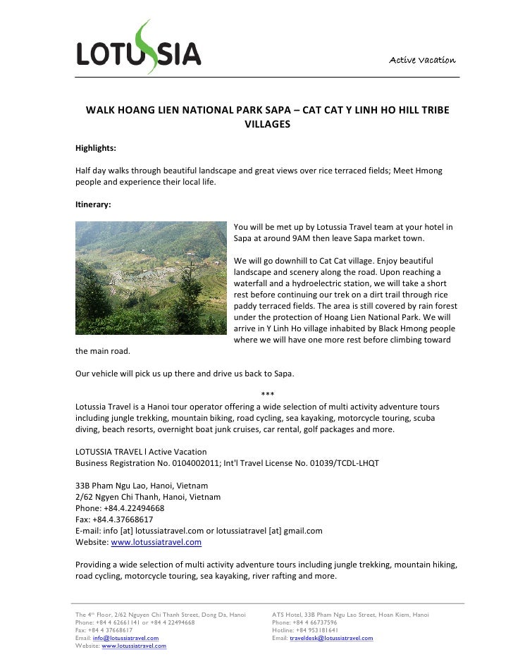 Trekking Sapa Vietnam Visit Hoang Lien National Park Cat Cat - 