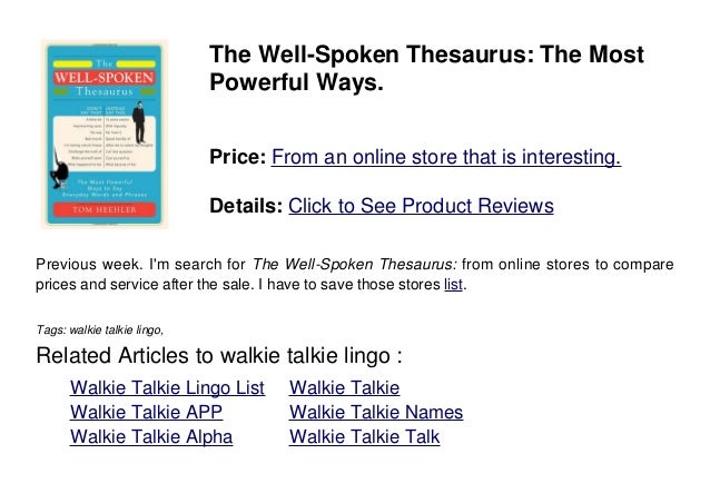 walkie talkie lingo