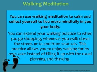 Track ProgressKeeping a record of how many steps you take, the distance you walk, and how long it takes can help you see where you started from and serve as a source of inspiration.  Just think how good you’ll feel when you can see how many miles you’ve walked each week, month, or year! Record these numbers in a walking journal.Stay MotivatedStarting a walking program takes initiative.  Sticking with it takes commitment.  But when you think of the potential health benefits, it’s well worth your effort!If you don’t like walking alone, invite your spouse, partner, friend or neighbor to join you.  You might also join a health club and use a treadmill. http://www.mayoclinic.com/health/walking/HQ01612/NSECTIONGROUP=2