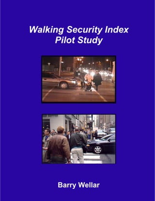 Walking Security Index 
Pilot Study 
Barry Wellar 
 