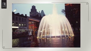 The new oval fountain with coloured lights was officially turned on October 23, 1970
 