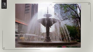 The replica Victorian fountain erected for Hamilton’s Sesquicentennial was turned on October 19,
1996
 