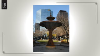 The rusting fountain before it was disassembled for repairs in 2009
 