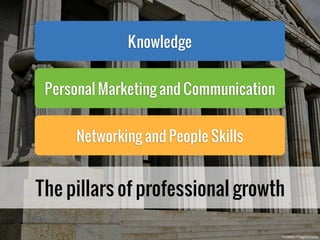 Knowledge


 Personal Marketing and Communication


     Networking and People Skills


The pillars of professional growth...
