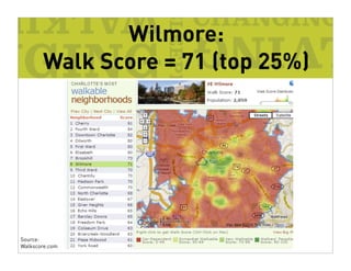 Wilmore:
       Walk Score = 71 (top 25%)




Source:
Walkscore.com
 
