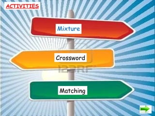 Mixture Crossword ACTIVITIES Matching 