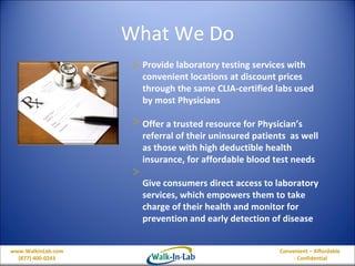 Walk In Lab Walk-In Lab | PPS