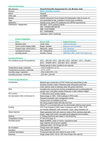 stability chambers manufacturers in india | PDF