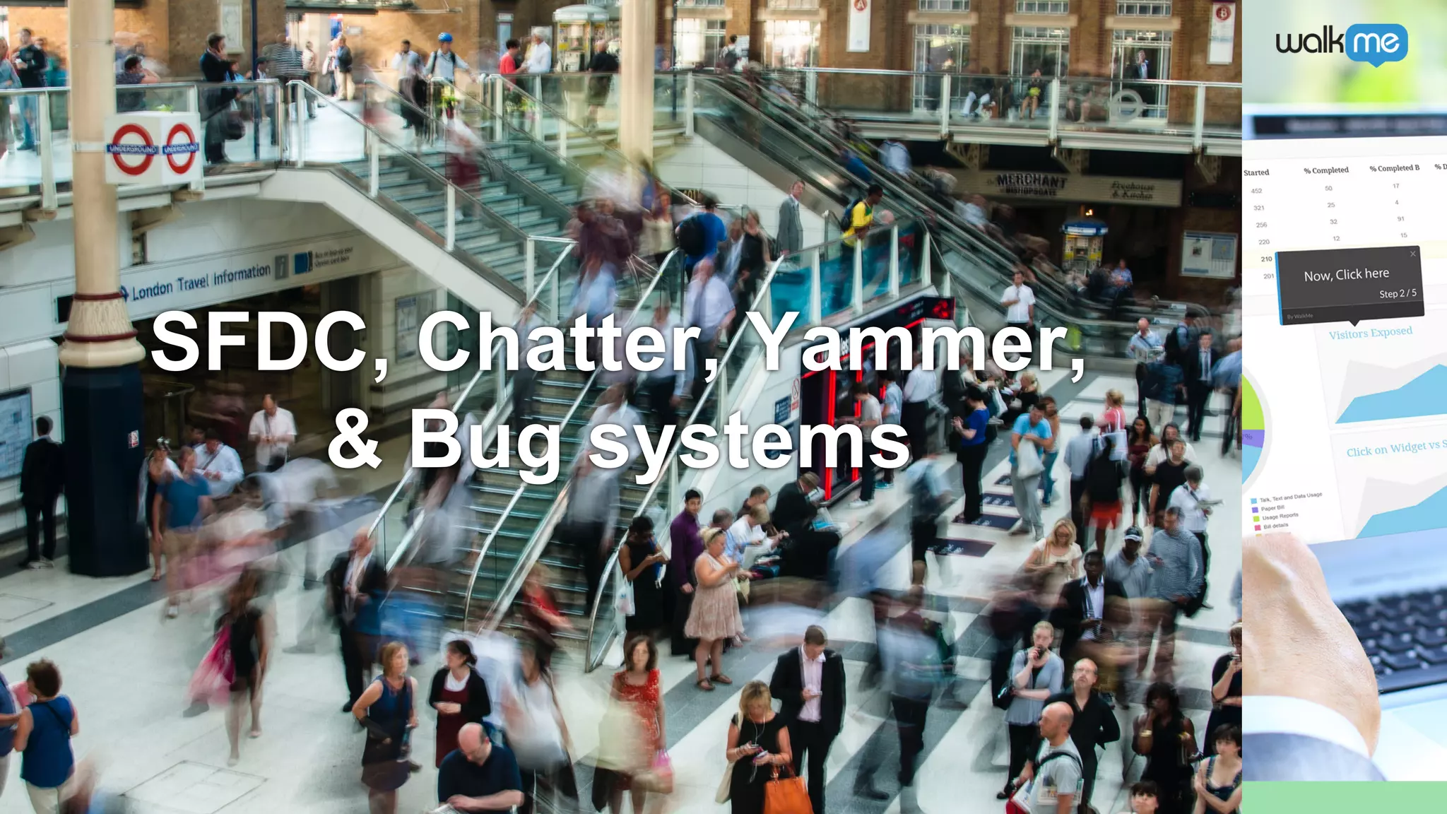 SFDC, Chatter, Yammer,
& Bug systems
 