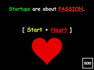 [ Start + Heart ]
Startups are about PASSION.
 