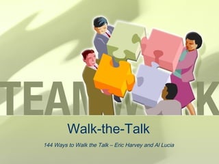 Walk-the-Talk
144 Ways to Walk the Talk – Eric Harvey and Al Lucia

 