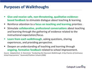 Walkthroughs Lesson Plan Effective Walkthroughs in Math and ELA Classrooms | PDF