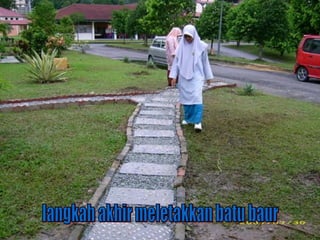 langkah akhir meletakkan batu baur 