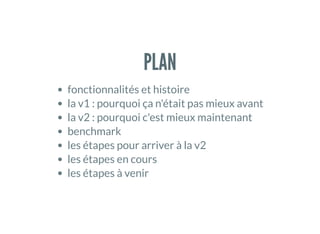 PLAN
Historique
Etat des lieux
La migration
Les étapes en cours et à venir
 
