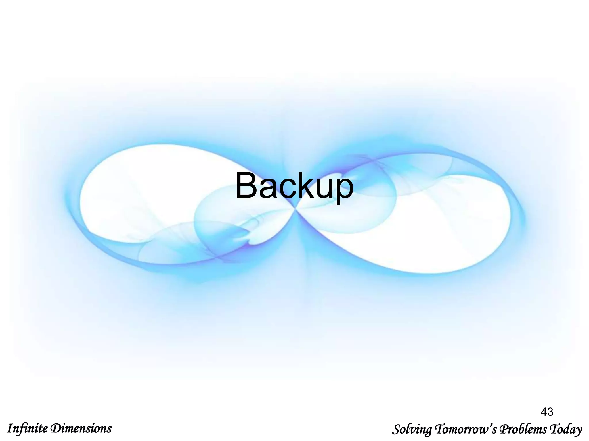 Infinite Dimensions Solving Tomorrow’s Problems Today
Backup
43
 