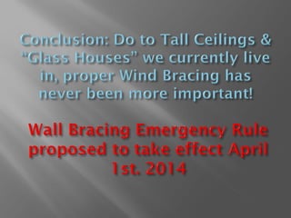 Contractor Night 2014 Wall Bracing Update