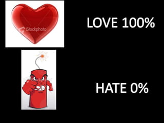 LOVE 100% HATE 0% 