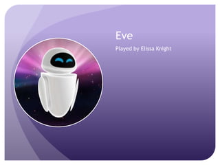 Eve
Played by Elissa Knight

 