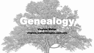 Genealogy
Virginia Waller
virginia.waller@eagles.usm.edu
 