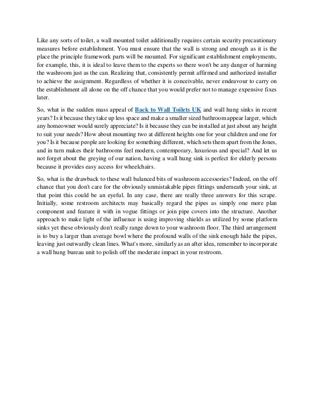 Wall hung toilet need some extra support in your bathroom