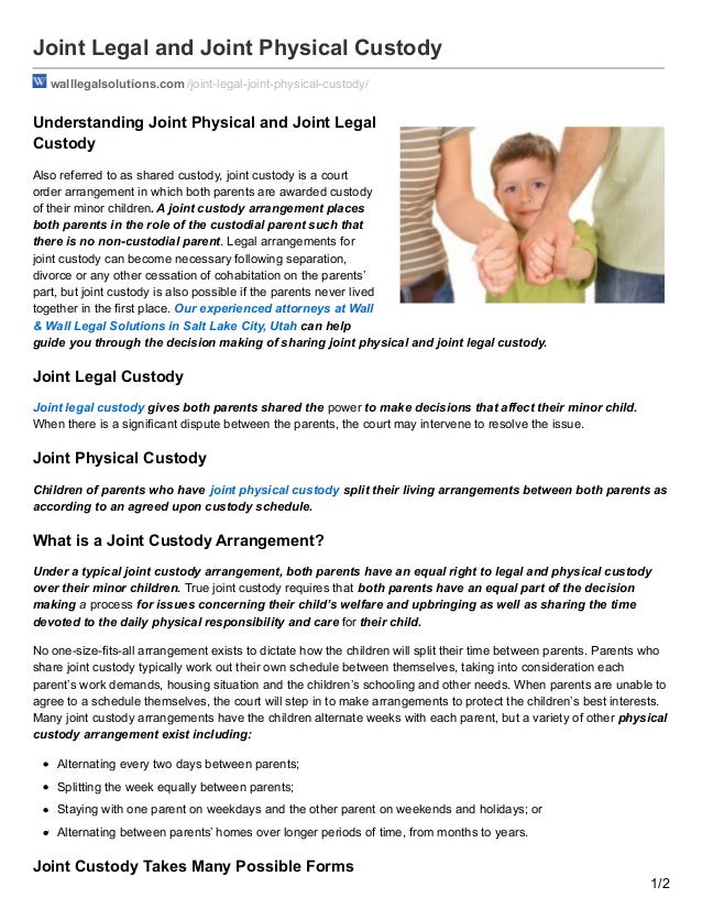Joint Legal and Joint Physical Custody