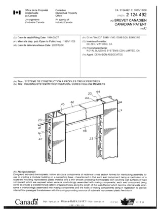 Wall Panel Patent - Vittorio De Zen-1