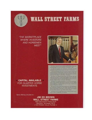 Wall Street Farms Investor Advertisement