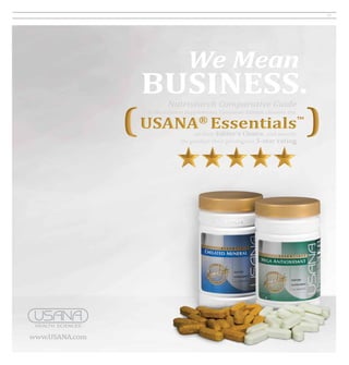 17




                      We Mean
                    BUSINESS.
                (               )




www.USANA.com
 