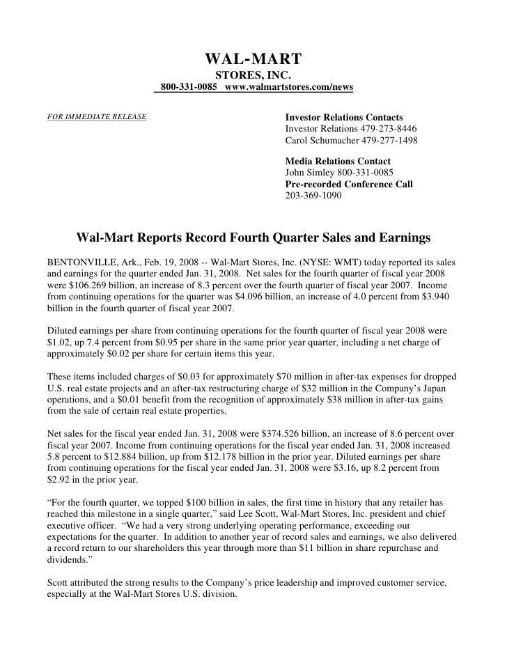 Walmart Quarterly Earnings Q4 2008 02