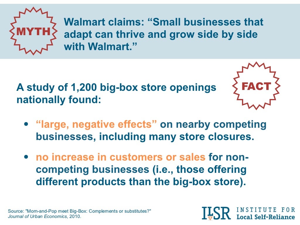 Walmart claims “Small businesses that