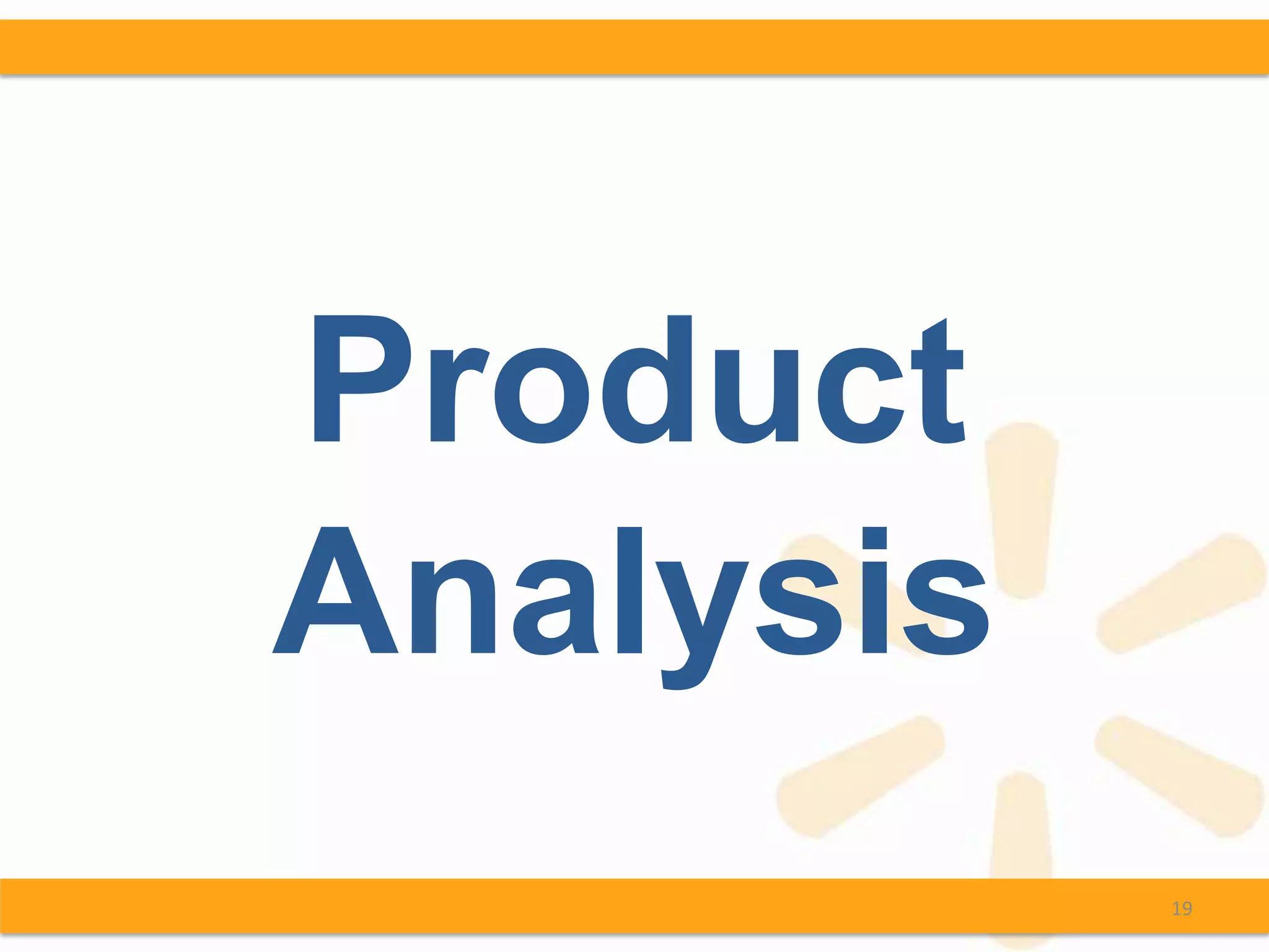 Product
Analysis
           19
 