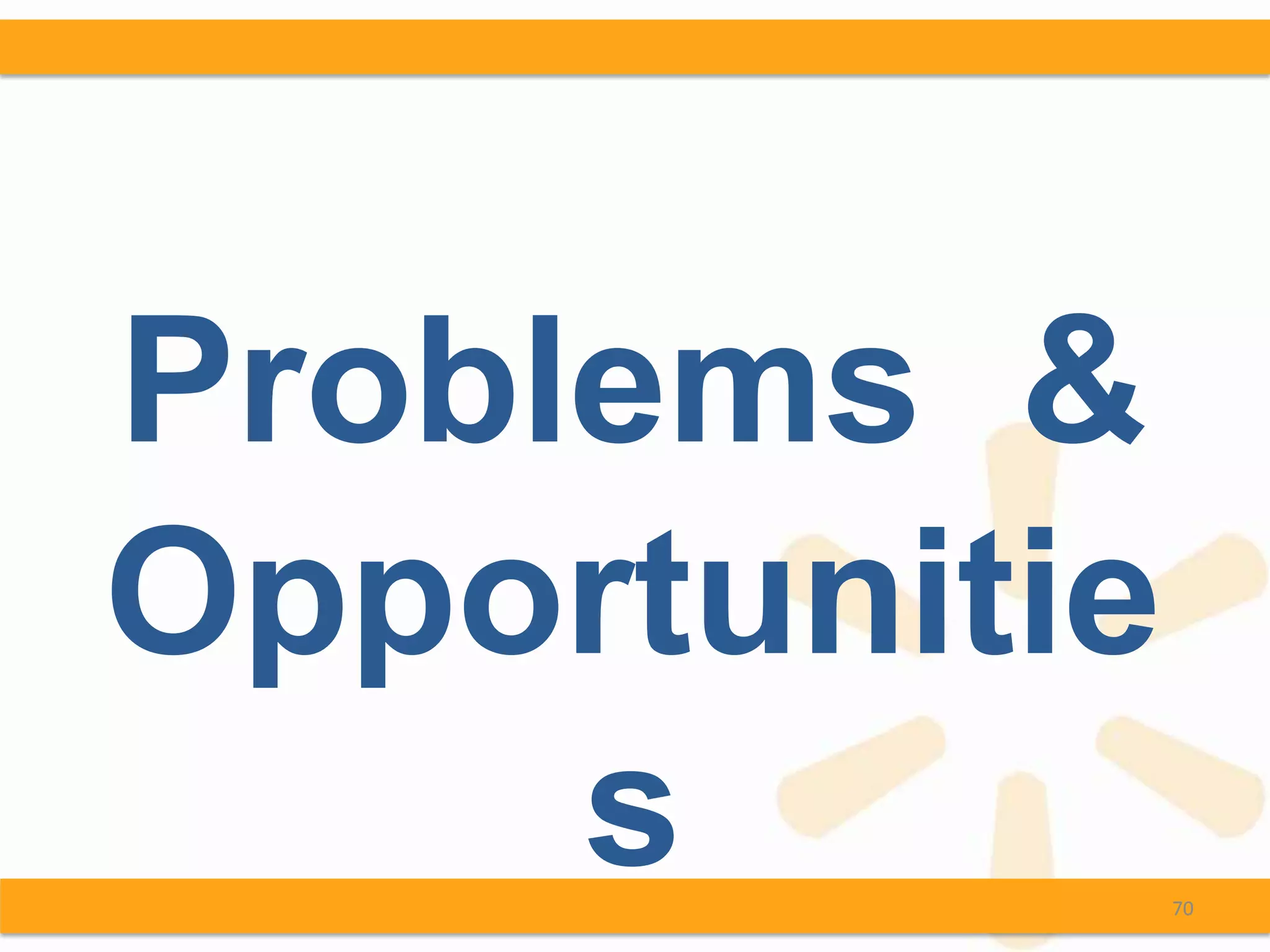 Problems &
Opportunitie
     s         70
 