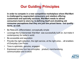Campaign Objectives 
• Increase Wal-Mart marketshare among retailers whom offer customized 
and specialty services 
• Driv...