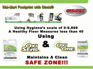 Using Hygiena’s scale of 0-9,999 A Healthy Floor Measures less than 40 Using   & Maintains A Clean SAFE ZONE!!!   