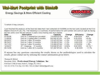 Energy Savings & More Efficient Cooling 