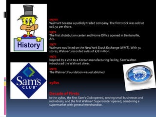Walmart Introduction Wal mart intro and history ppt | PPTX