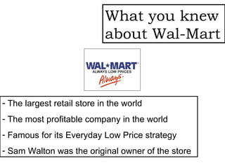 What you knew about Wal-Mart ,[object Object],[object Object],[object Object],[object Object]