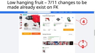 Low hanging fruit – 7/11 changes to be
made already exist on FK
4
1
0
 