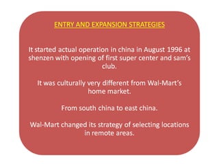 Wal mart strategies china- prashant