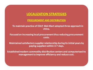 Wal mart strategies china- prashant