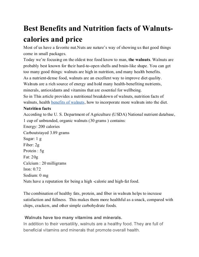 Best Benefits and Nutrition facts of Walnuts calories and price