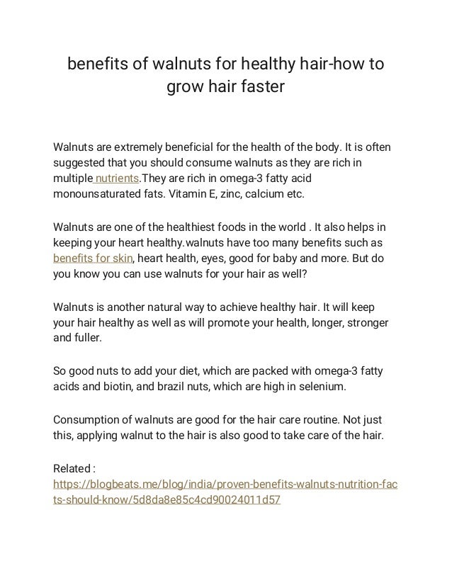 Benefits Of Walnuts For Healthy Hair How To Grow Hair Faster