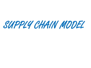 SUPPLY CHAIN MODEL
 