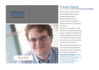 Theo Wolfs featured in Walsh College Annual Report