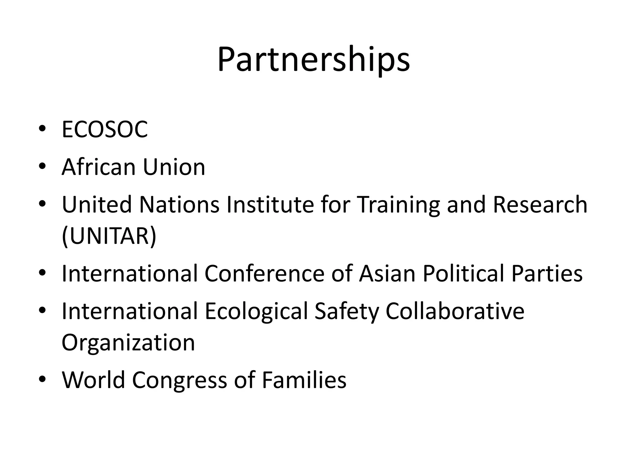 Africa Day and the 50th Anniversary of the establishment of
the African Union / Organization of African Unity
UN Secretary-General Ban Ki-moon addressed the celebration in New York.
UN RELATIONS
Australia
Russia
UK
US
 