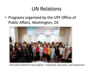 Forums organized by UPF’s Jerusalem Office for Interfaith and Cooperation among
Religions.
INTERFAITH PEACEBUILDING
 