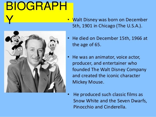 walt disney biography summary