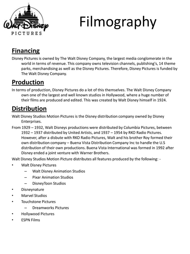 Walt disney pictures case study